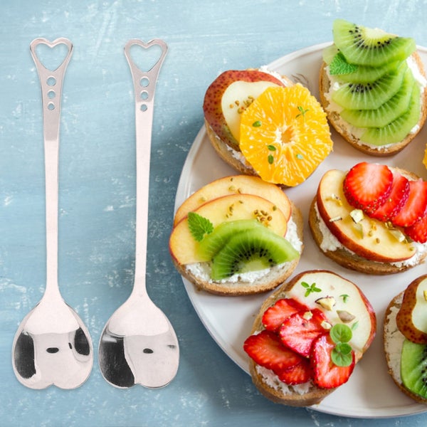 2Pcs Coffee Spoons Stainless Steel Tea Spoons Round Dessert Spoons Long Handl Carousel 2