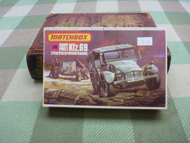 Boxed Vintage 1/76 Matchbox Scale Model Kit Krupp Protz Kfz.69 Military Model Carousel 1