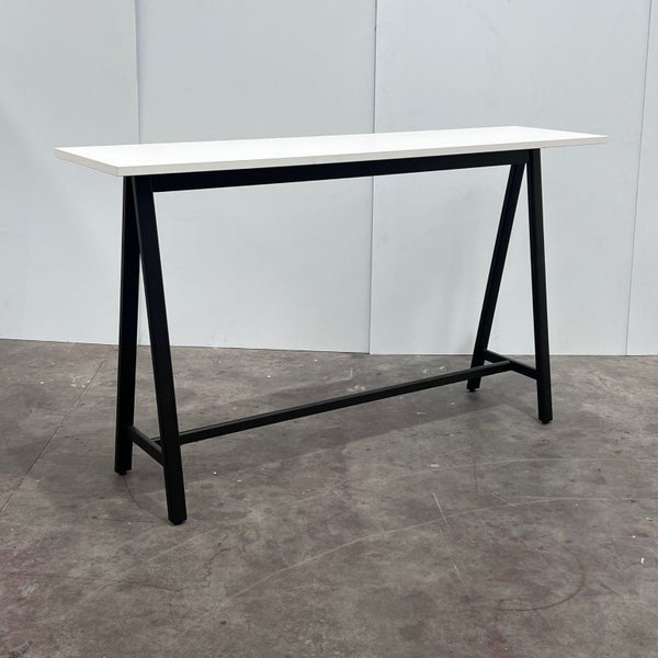Haworth Breakout Table / Bar Leaner – 180x| White Top | Black A-Frame Carousel 2