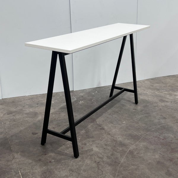 Haworth Breakout Table / Bar Leaner – 180x| White Top | Black A-Frame Carousel 4