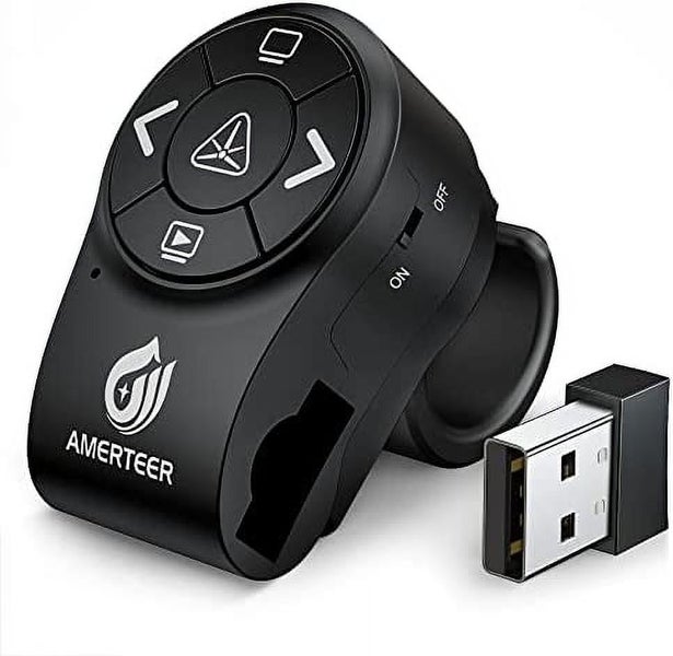Wireless Presenter RF 2.4GHz Presentation Laser Pointer Finger Ring Remote Po Carousel 1