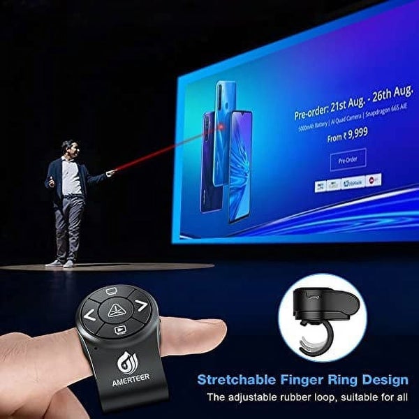 Wireless Presenter RF 2.4GHz Presentation Laser Pointer Finger Ring Remote Po Carousel 2