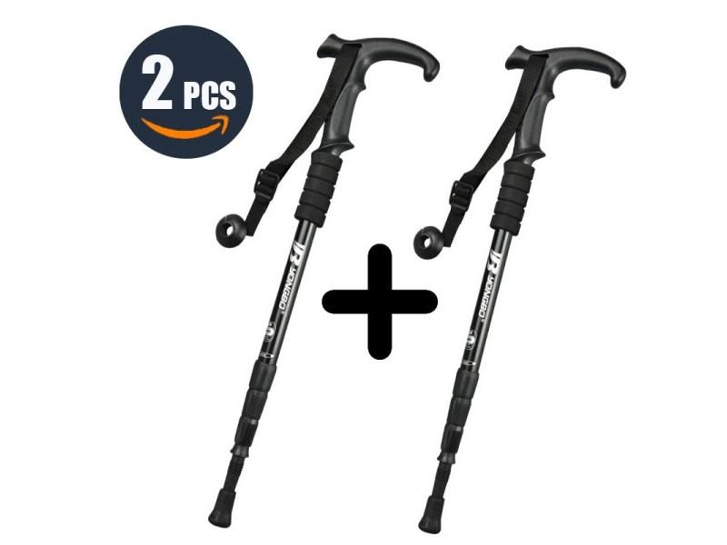 Walking Adjustable Trekking Pole Anti-Shock Ultralight Alpinism Poles Carousel 1