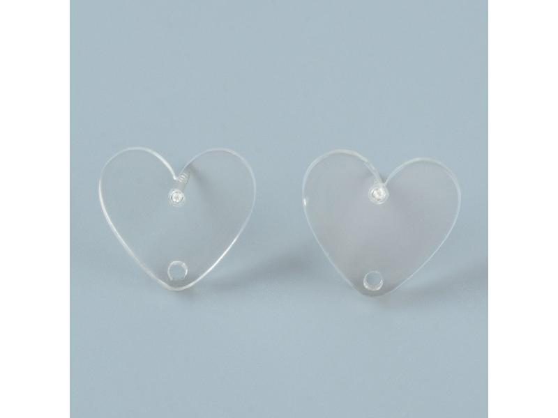 Mini Heart Acrylic Stainless Steel Stud Earring For Ear Piercing Carousel 1