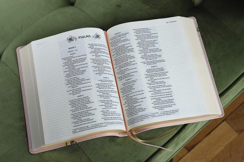 NIV, Artisan Collection Bible, Leathersoft, Blush Floral, Red Letter Edition Carousel 3