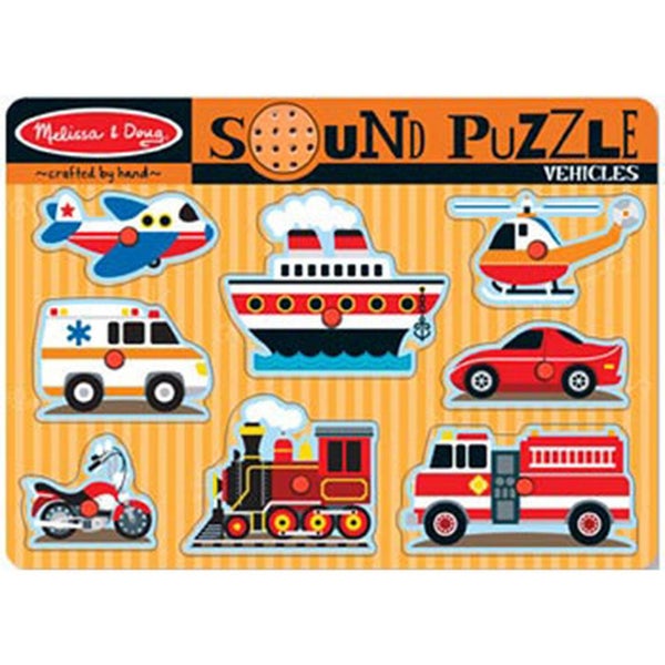Melissa & Doug Vehicles Sound Puzzle 8 Pieces Carousel 1