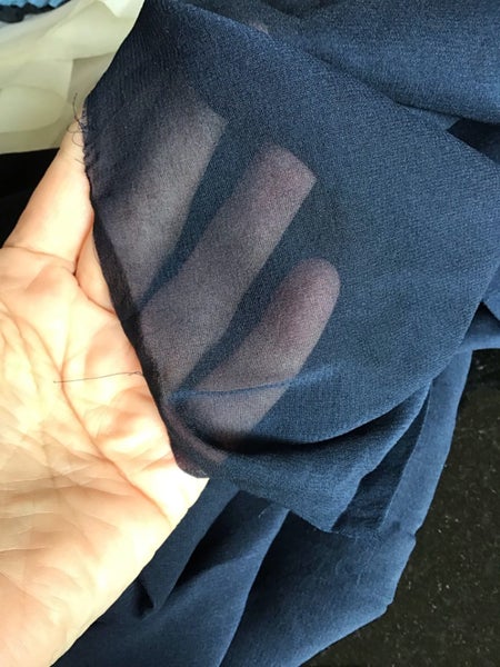 2.1m woven dark blue silk with slight stretch - 130cm wide Carousel 3