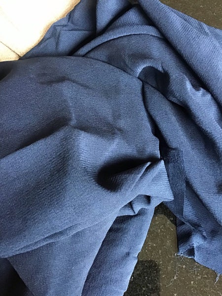 2.1m woven dark blue silk with slight stretch - 130cm wide Carousel 1