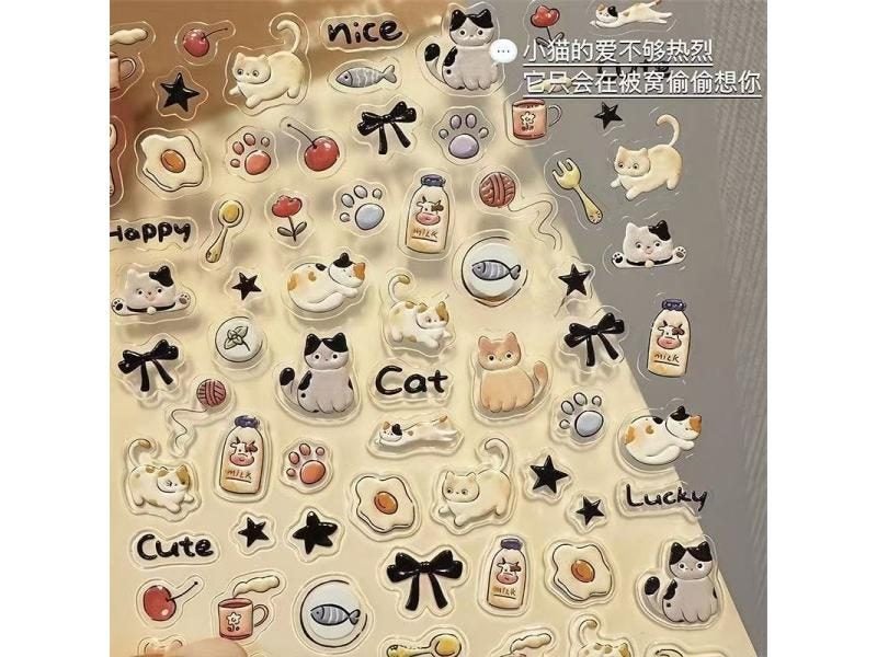 3D Relief Cute Dog Cat Nail Art Stickers For DIY Manicure Carousel 1