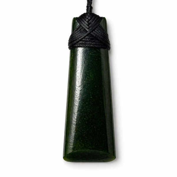 Dark Green Lashed Greenstone Nephrite Jade Maori Toki Carousel 2