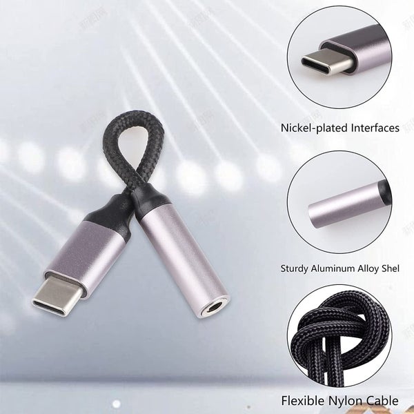 USB C Male to 3.5mm Female Headphone Jack Adapter, Type C to Aux Audio Cable Carousel 2