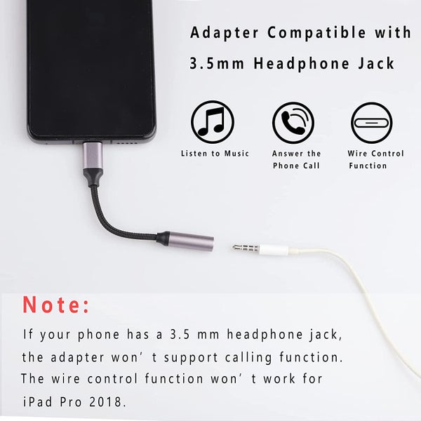 USB C Male to 3.5mm Female Headphone Jack Adapter, Type C to Aux Audio Cable Carousel 5
