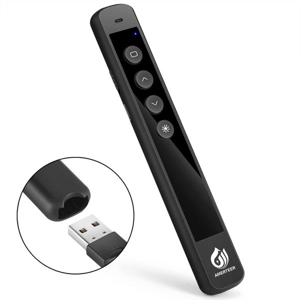Wireless Presenter, RF 2.4GHz Presentation Remote Rechargeable with Laser Poi Carousel 1