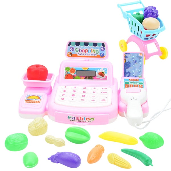 Pretend Play Calculator Cash Register Toy Gift for Kids Girls 3, 4, 5, 6, 7, Carousel 2