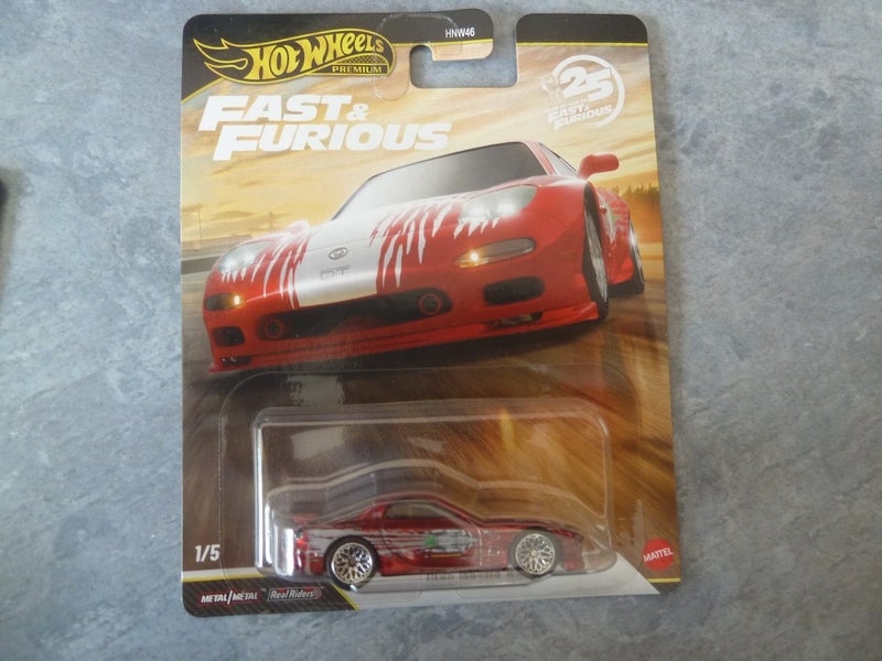 Hot Wheels Premium: 1995 Mazda RX-7 CHASE (Fast & Furious) 2026 Red Mint on Card Carousel 1