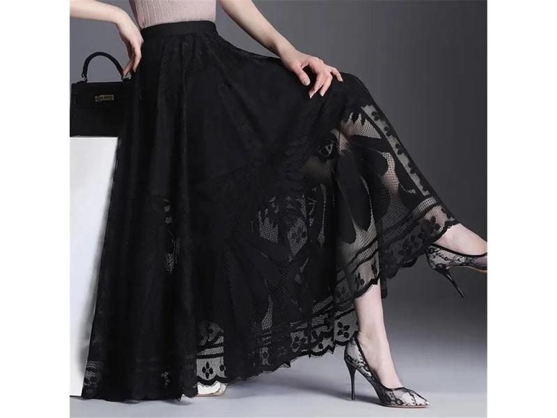 High Waist Lace Big Swing Skirt For Office Ladies Carousel 1