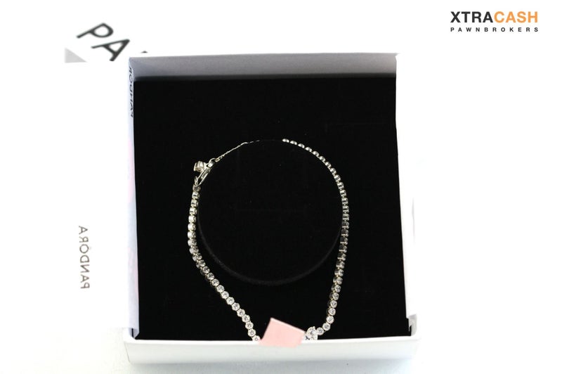 Pandora Sparkling Heart Tennis Bracelet- Sterling Silver Carousel 2