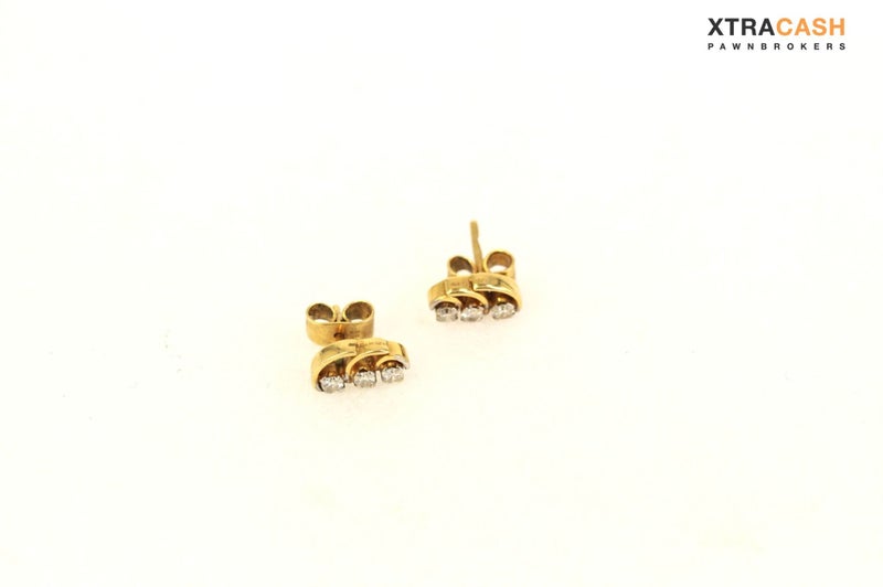 18ct Yellow Gold And Diamond Earrings Carousel 1