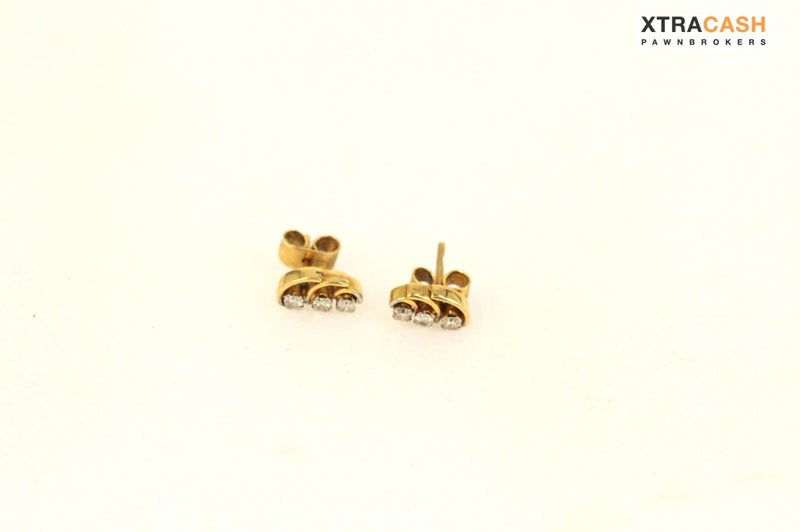 18ct Yellow Gold And Diamond Earrings Carousel 2