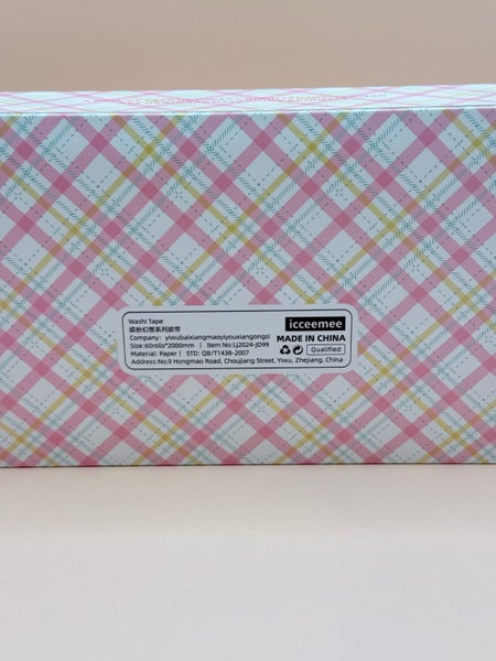 60pc Pastel Grid Washi Tape Set Carousel 4