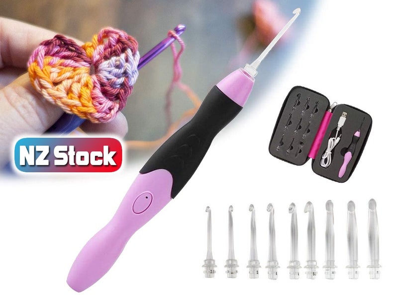 USB Rechargeable LED Lighted Crochet Hooks Knitting Needles NZ Clearance Carousel 1