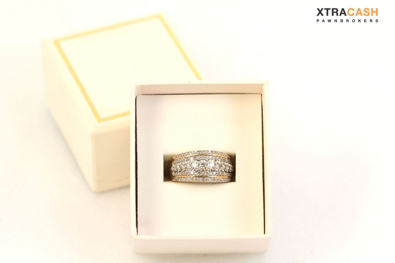 10ct Yellow And White Gold Brilliant Cut Dress Ring With Papers Carousel 1