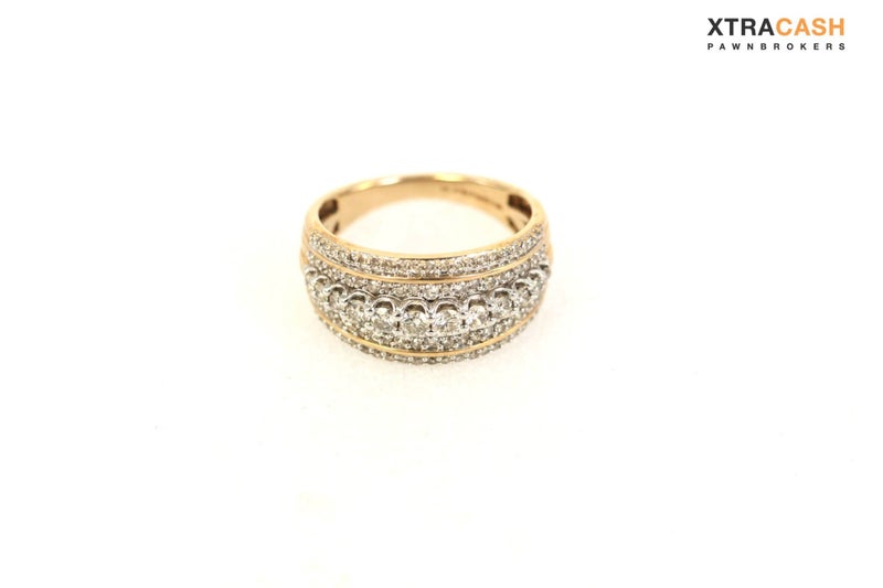 10ct Yellow And White Gold Brilliant Cut Dress Ring With Papers Carousel 2