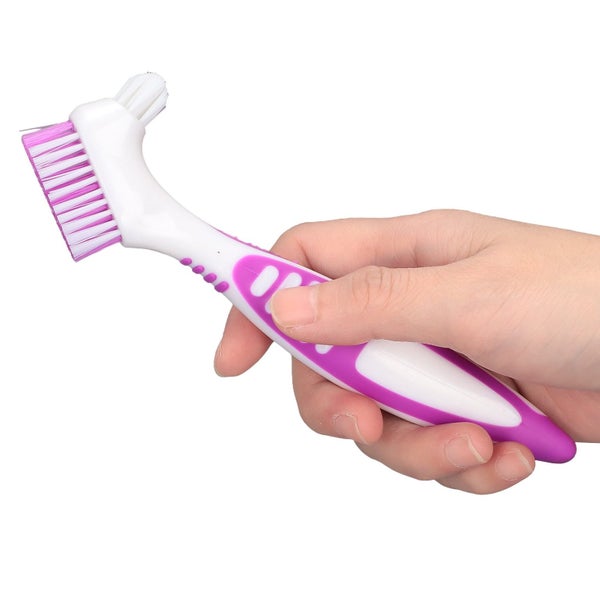 Portable Double Sided False Teeth Cleaning Brush Dual Head Toothbrushes False Carousel 1
