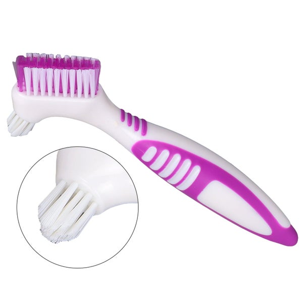 Portable Double Sided False Teeth Cleaning Brush Dual Head Toothbrushes False Carousel 2