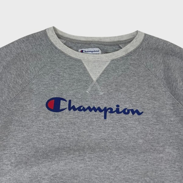 CHAMPION GREY SWEATSHIRT WITH EMBROIDED LOGO (M) Carousel 2