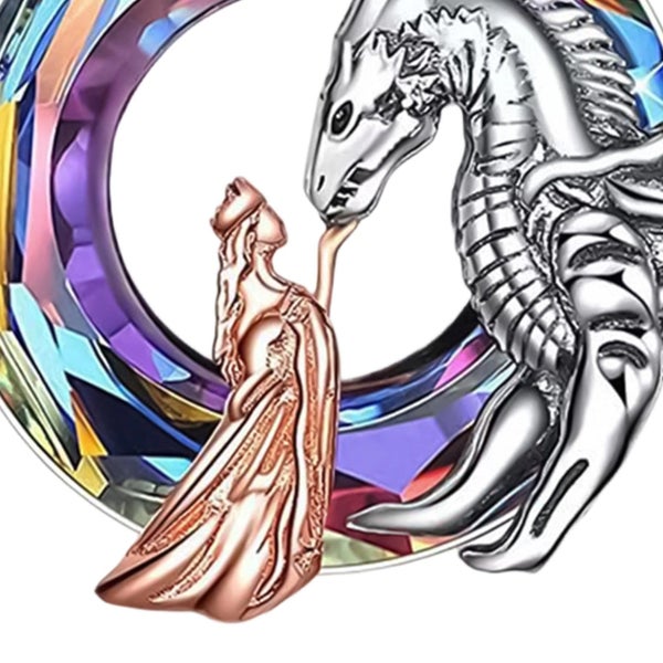 The Dragon and the Queen Necklace Dragon Pendant Jewelry Necklace Gift for Women Carousel 2