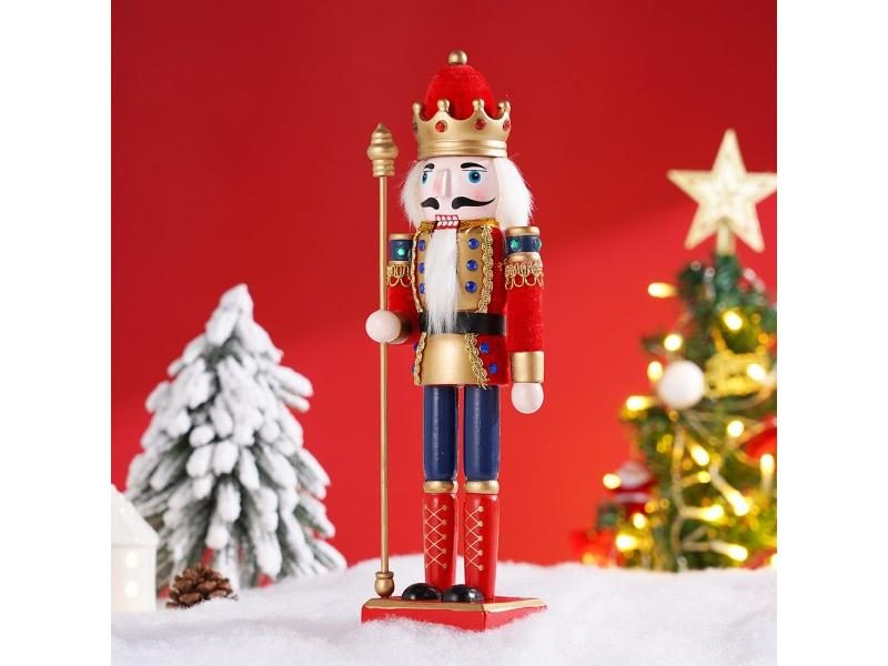 30CM Nutcracker Wooden Soldier Doll Puppet Christmas Decoration Carousel 1