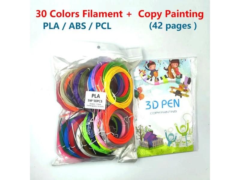30 Colors 150m 3D Pen Filament 1.75mm Diameter With Patterns Carousel 2