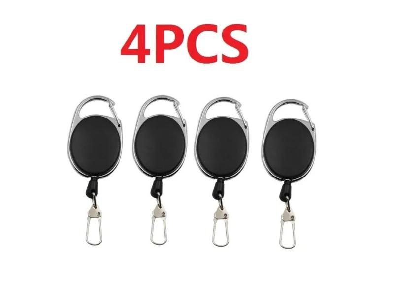 Retractable Keychain Badge Scroll ID Badge Holder Card Holder Backpack Lanyard Carousel 1