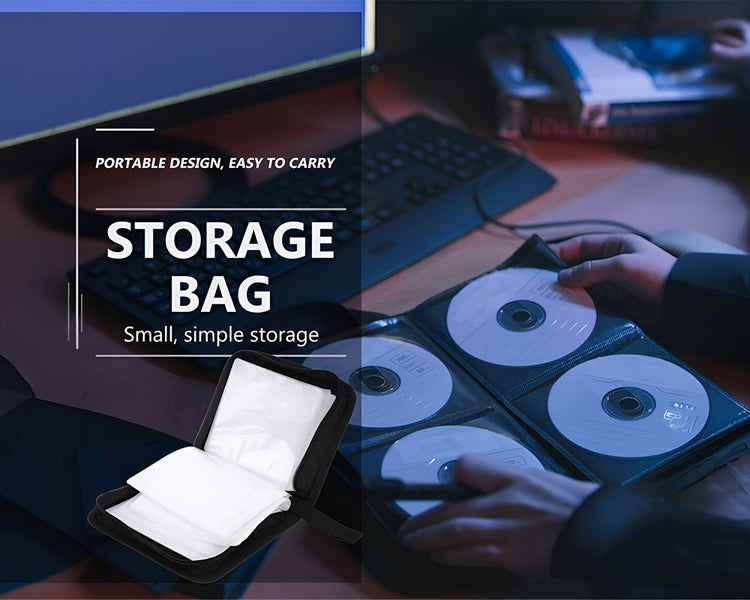 CD/DVD Case 40 Pockets / Hardcover CD/DVD Holder Carousel 6