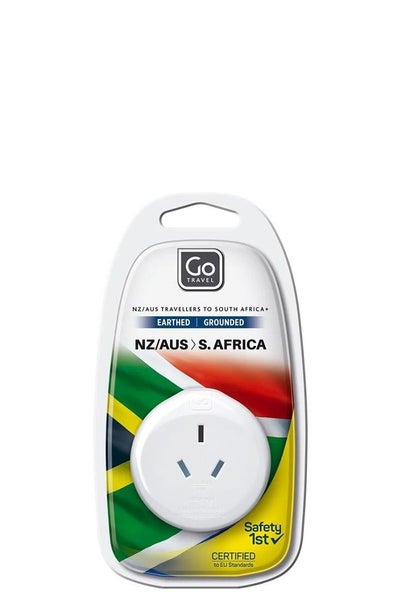 Go Travel NZ & AUS to South Africa Travel Adapter White Carousel 4
