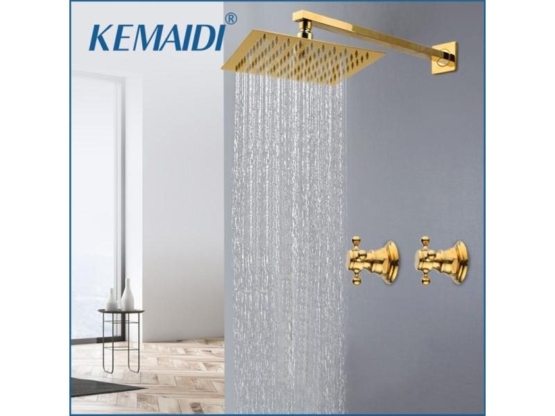10 Inch Rainfall Shower System Wall Mount Faucets Set Carousel 1