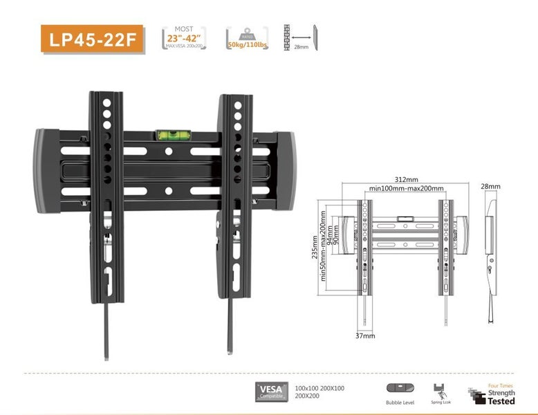 Brateck Flat Panel TV Wall Mount For 23"~42" flat-panel TVs Carousel 2