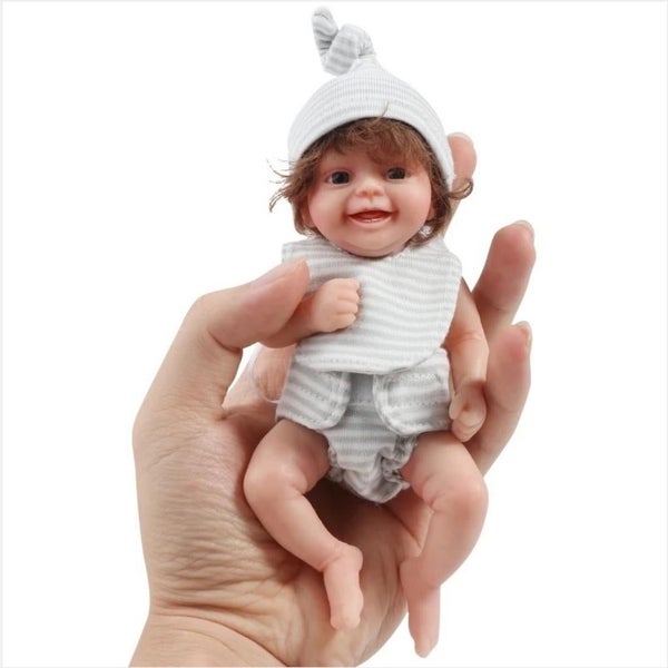 Christmas Toys Clearance, 6 inch Mini Reborn Baby Boy Doll Silicone Realistic Carousel 8