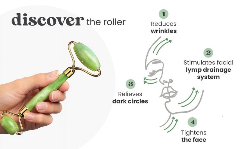 Jade Roller Gua Sha Facial Tools Set - Beauty Skin Care Face Roller Massager Carousel 9