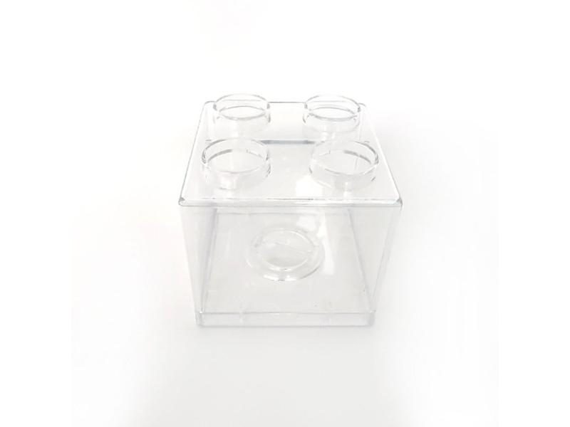 Transparent Visible Kids Coin Bank Building Block Design Storage Jar Carousel 1