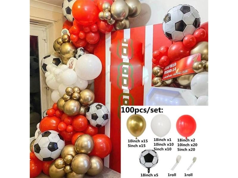 4D Soccer Red Blue Balloon Garland Arch For Party Decor Carousel 1
