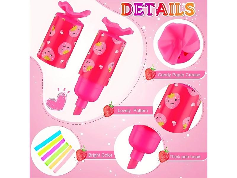 6pcs Mini Chisel Tip Highlighter For Drawing Diary Carousel 2