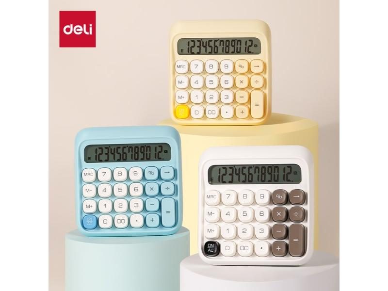 12-Digit LCD Desktop Calculator For Office Home Use Battery Powered Carousel 2