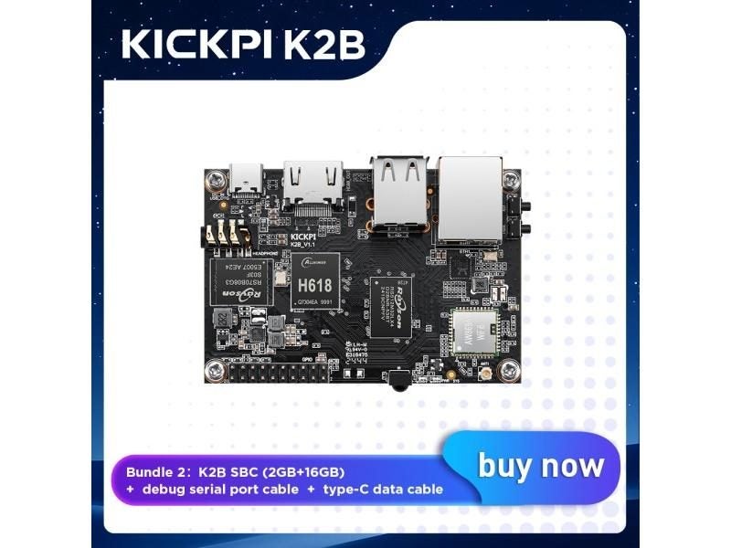 KICKPI K2B Development Board Allwinner H618 Quad Core 64 Bit Single Board Carousel 1