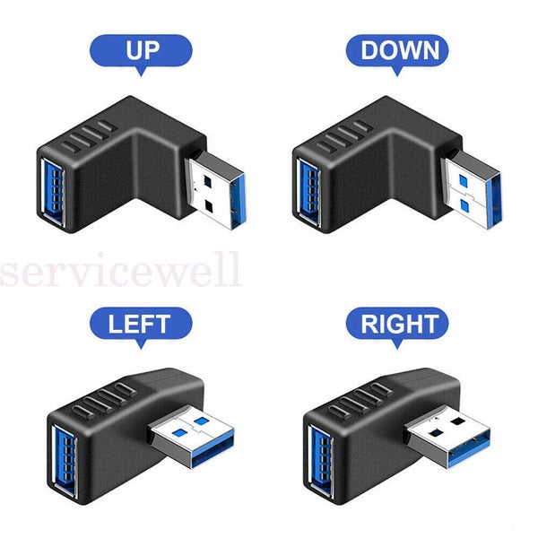 Angle Extension Extender 90 Degree USB 3.0 A male to female Adapter Connector Carousel 1