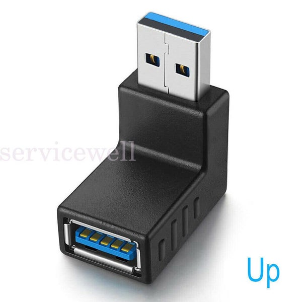 Angle Extension Extender 90 Degree USB 3.0 A male to female Adapter Connector Carousel 13