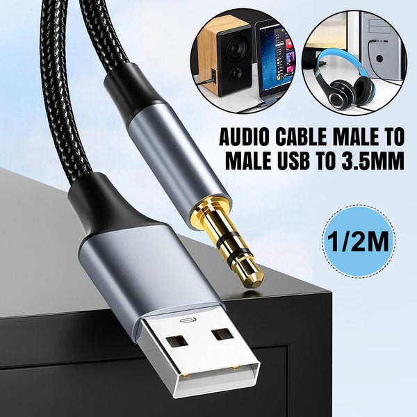 Adapter Wire USB A to 3.5 Jack Male to Male USB to 3.5mm Aux Line Audio Cable Carousel 1