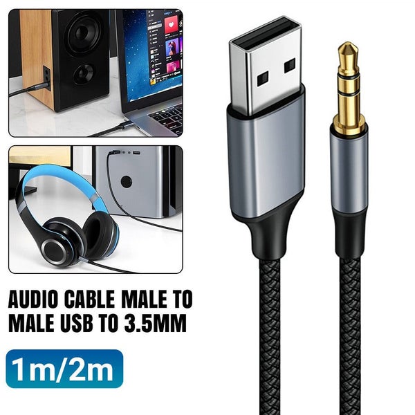 Adapter Wire USB A to 3.5 Jack Male to Male USB to 3.5mm Aux Line Audio Cable Carousel 2
