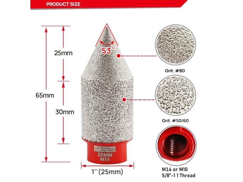 DT-DIATOOL Diamond Milling Bit Hole Saw Diamond Drill Bit Grinding For Tile Carousel 1